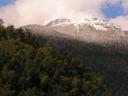 Beautiful snowy peaks glowed in the morning sunlight.